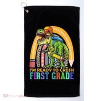 I'm Ready To Crush 1st Grade Dinosaur Back To School Golf Towel thumb 0