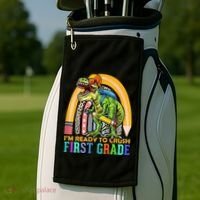 I'm Ready To Crush 1st Grade Dinosaur Back To School Golf Towel thumb 2