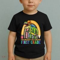 I'm Ready To Crush 1st Grade Dinosaur Back To School Toddler T-Shirt thumb 2