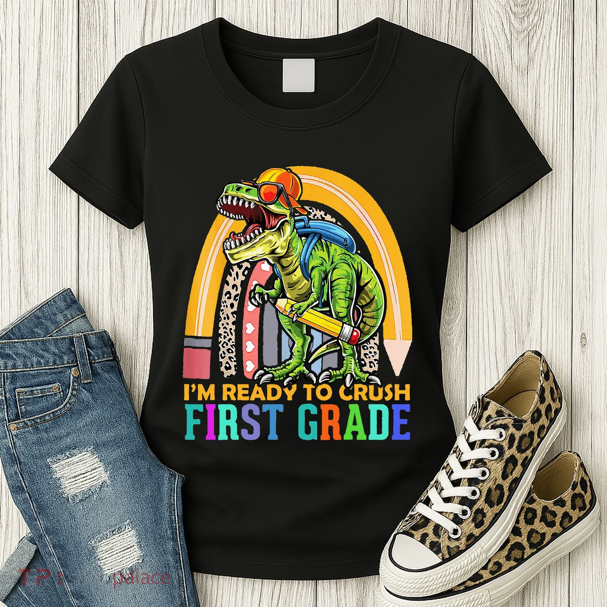 I'm Ready To Crush 1st Grade Dinosaur Back To School Women's T-Shirt