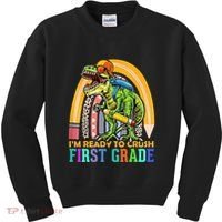 I'm Ready To Crush 1st Grade Dinosaur Back To School Kids Sweatshirt thumb 0