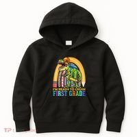 I'm Ready To Crush 1st Grade Dinosaur Back To School Kids Hoodie thumb 0