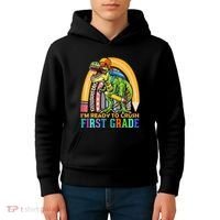 I'm Ready To Crush 1st Grade Dinosaur Back To School Kids Hoodie thumb 4