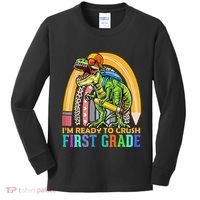 I'm Ready To Crush 1st Grade Dinosaur Back To School Kids Long Sleeve Shirt thumb 0