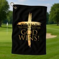 I've Read The Final Chapter God Wins Golf Towel thumb 1