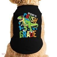 Im Ready To Crush 1st Grade Dinosaur T Rex Back To School Doggie Tank thumb 0