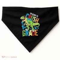 Im Ready To Crush 1st Grade Dinosaur T Rex Back To School USA-Made Doggie Bandana thumb 0