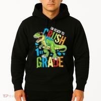 Im Ready To Crush 1st Grade Dinosaur T Rex Back To School Hoodie thumb 2