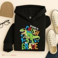 Im Ready To Crush 1st Grade Dinosaur T Rex Back To School Hoodie thumb 4