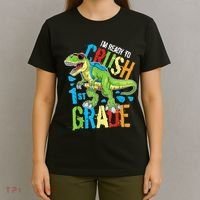 Im Ready To Crush 1st Grade Dinosaur T Rex Back To School T-Shirt thumb 4