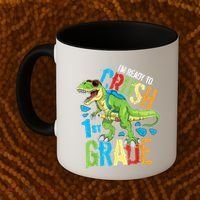 Im Ready To Crush 1st Grade Dinosaur T Rex Back To School Coffee Mug thumb 2