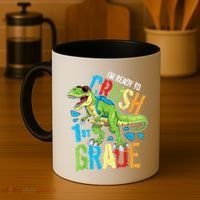 Im Ready To Crush 1st Grade Dinosaur T Rex Back To School Coffee Mug thumb 4