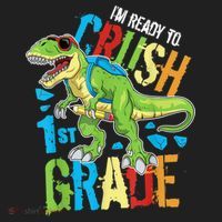 Im Ready To Crush 1st Grade Dinosaur T Rex Back To School Beanie thumb 2