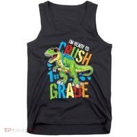 Im Ready To Crush 1st Grade Dinosaur T Rex Back To School Tank Top thumb 0