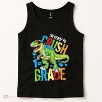 Im Ready To Crush 1st Grade Dinosaur T Rex Back To School Tank Top thumb 2