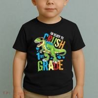 Im Ready To Crush 1st Grade Dinosaur T Rex Back To School Toddler T-Shirt thumb 2