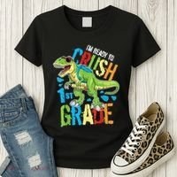 Im Ready To Crush 1st Grade Dinosaur T Rex Back To School Women's T-Shirt thumb 3