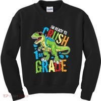 Im Ready To Crush 1st Grade Dinosaur T Rex Back To School Kids Sweatshirt thumb 0