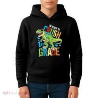 Im Ready To Crush 1st Grade Dinosaur T Rex Back To School Kids Hoodie thumb 4