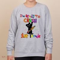 Im Ready To Crush 1St Grade First Grade Cat Cute Gift Women's Sweatshirt thumb 0