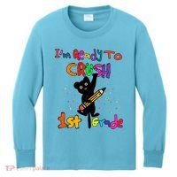 Im Ready To Crush 1St Grade First Grade Cat Cute Gift Kids Long Sleeve Shirt thumb 0