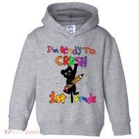Im Ready To Crush 1St Grade First Grade Cat Cute Gift Toddler Hoodie thumb 0