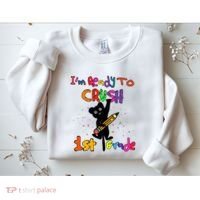 Im Ready To Crush 1St Grade First Grade Cat Cute Gift Sweatshirt thumb 2