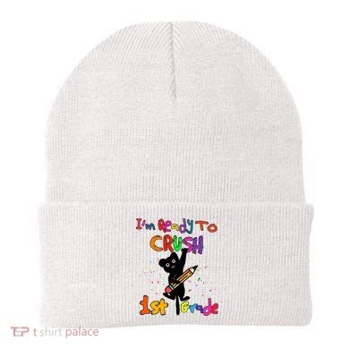 Im Ready To Crush 1St Grade First Grade Cat Cute Gift Beanie