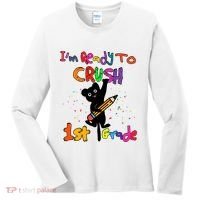 Im Ready To Crush 1St Grade First Grade Cat Cute Gift Women's Long Sleeve Shirt thumb 0