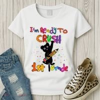 Im Ready To Crush 1St Grade First Grade Cat Cute Gift Women's T-Shirt thumb 3