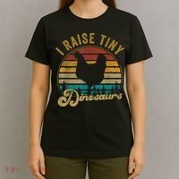 I Raise Tiny Dinosaurs Vintage Retro 70S Chicken Silhouette T-Shirt thumb 4