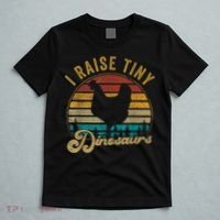 I Raise Tiny Dinosaurs Vintage Retro 70S Chicken Silhouette T-Shirt thumb 5