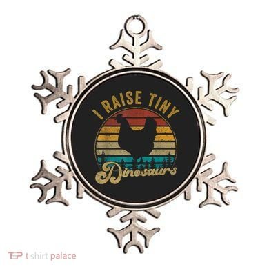 I Raise Tiny Dinosaurs Vintage Retro 70S Chicken Silhouette Ornament