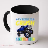 I'm Ready To Crush Kindergarten Monster Truck Back To School Coffee Mug thumb 0