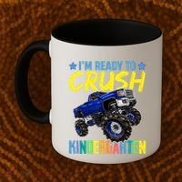 I'm Ready To Crush Kindergarten Monster Truck Back To School Coffee Mug thumb 2