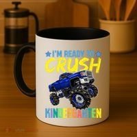 I'm Ready To Crush Kindergarten Monster Truck Back To School Coffee Mug thumb 4