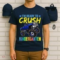I'm Ready To Crush Kindergarten Monster Truck Back To School T-Shirt thumb 6