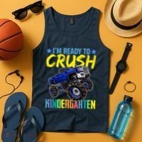I'm Ready To Crush Kindergarten Monster Truck Back To School Tank Top thumb 4
