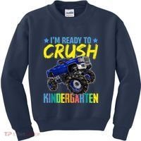 I'm Ready To Crush Kindergarten Monster Truck Back To School Kids Sweatshirt thumb 0