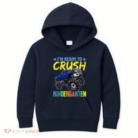 I'm Ready To Crush Kindergarten Monster Truck Back To School Kids Hoodie thumb 0