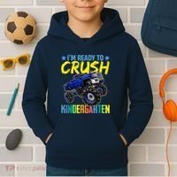 I'm Ready To Crush Kindergarten Monster Truck Back To School Kids Hoodie thumb 2