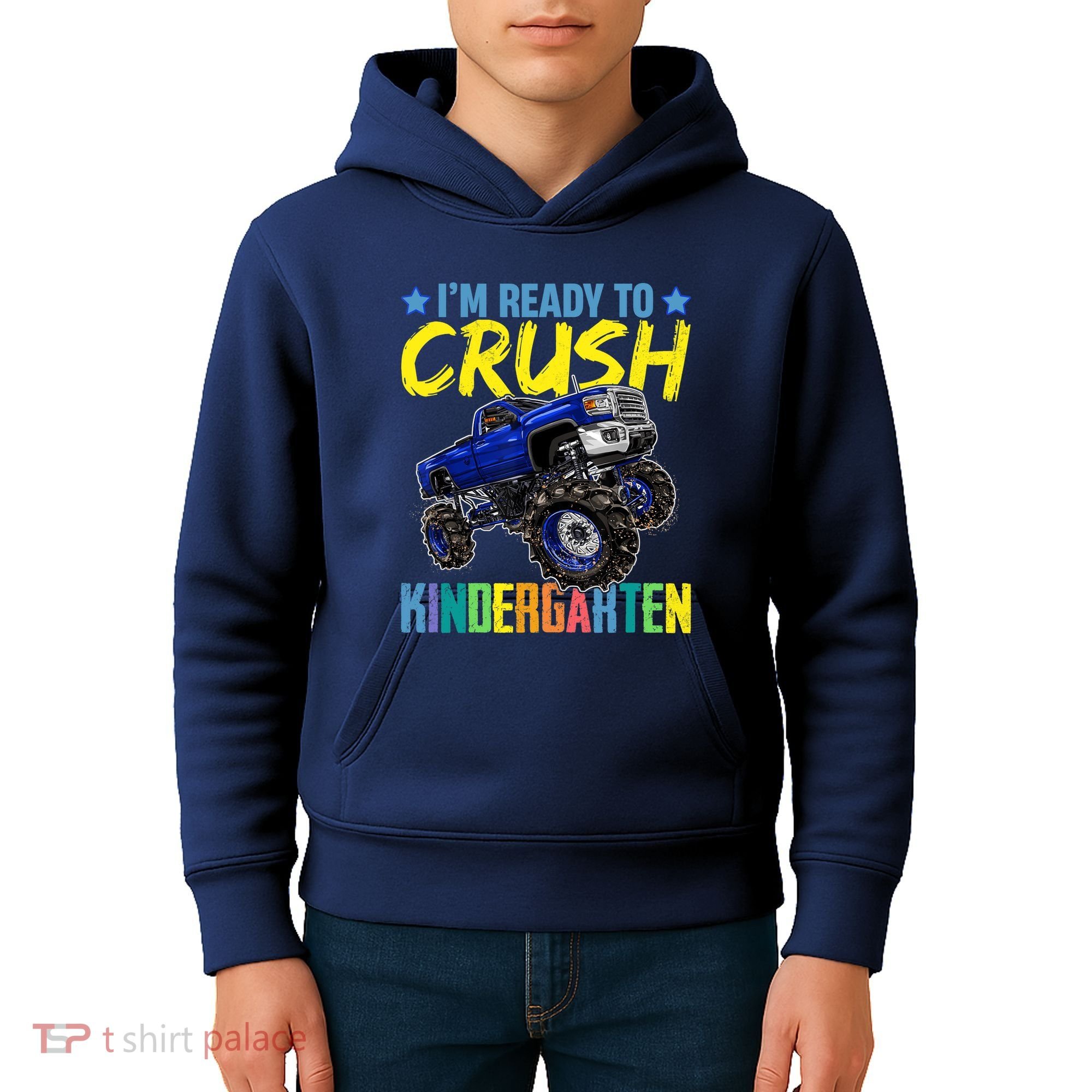 I'm Ready To Crush Kindergarten Monster Truck Back To School Kids Hoodie