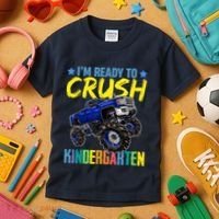 I'm Ready To Crush Kindergarten Monster Truck Back To School Kids T-Shirt thumb 3