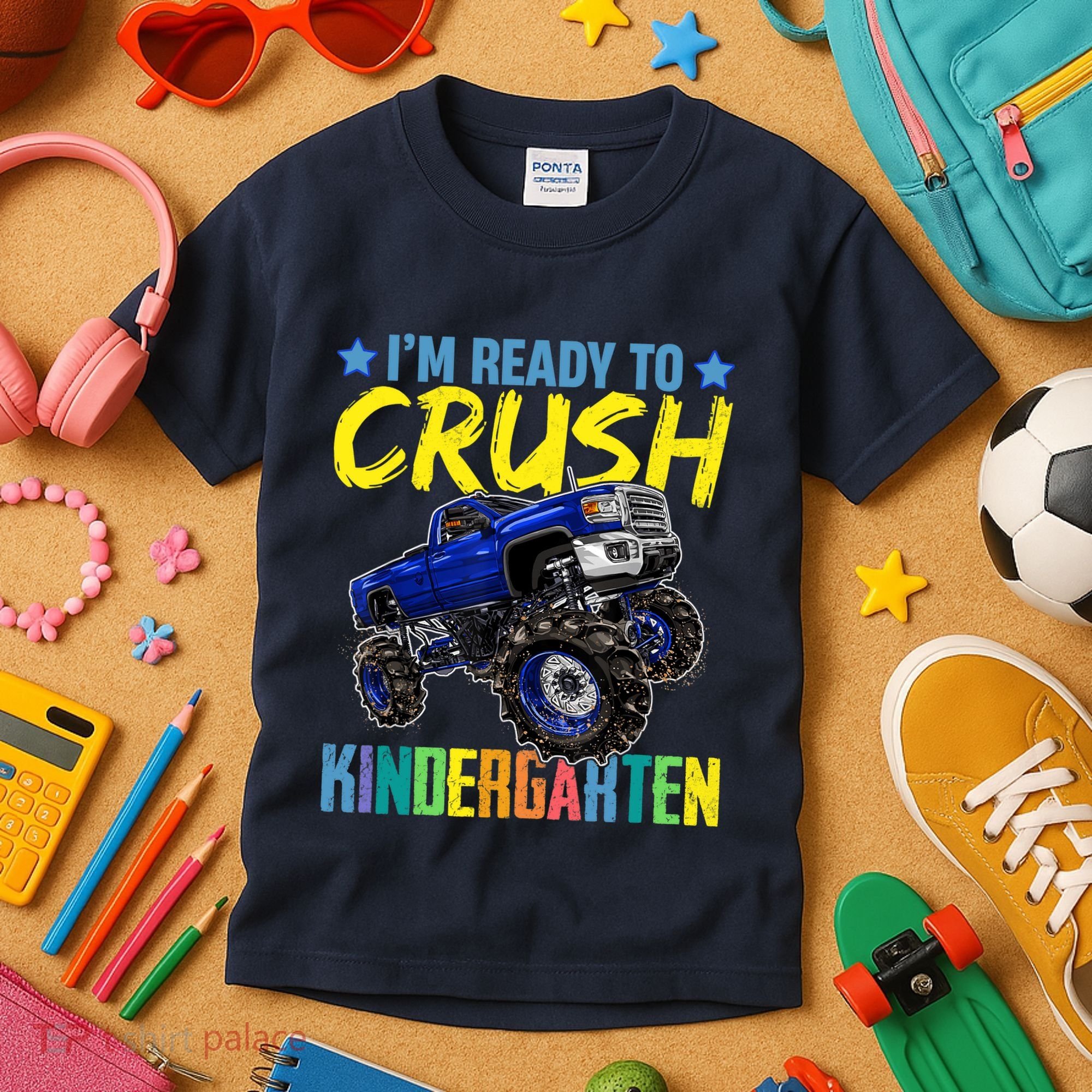 I'm Ready To Crush Kindergarten Monster Truck Back To School Kids T-Shirt