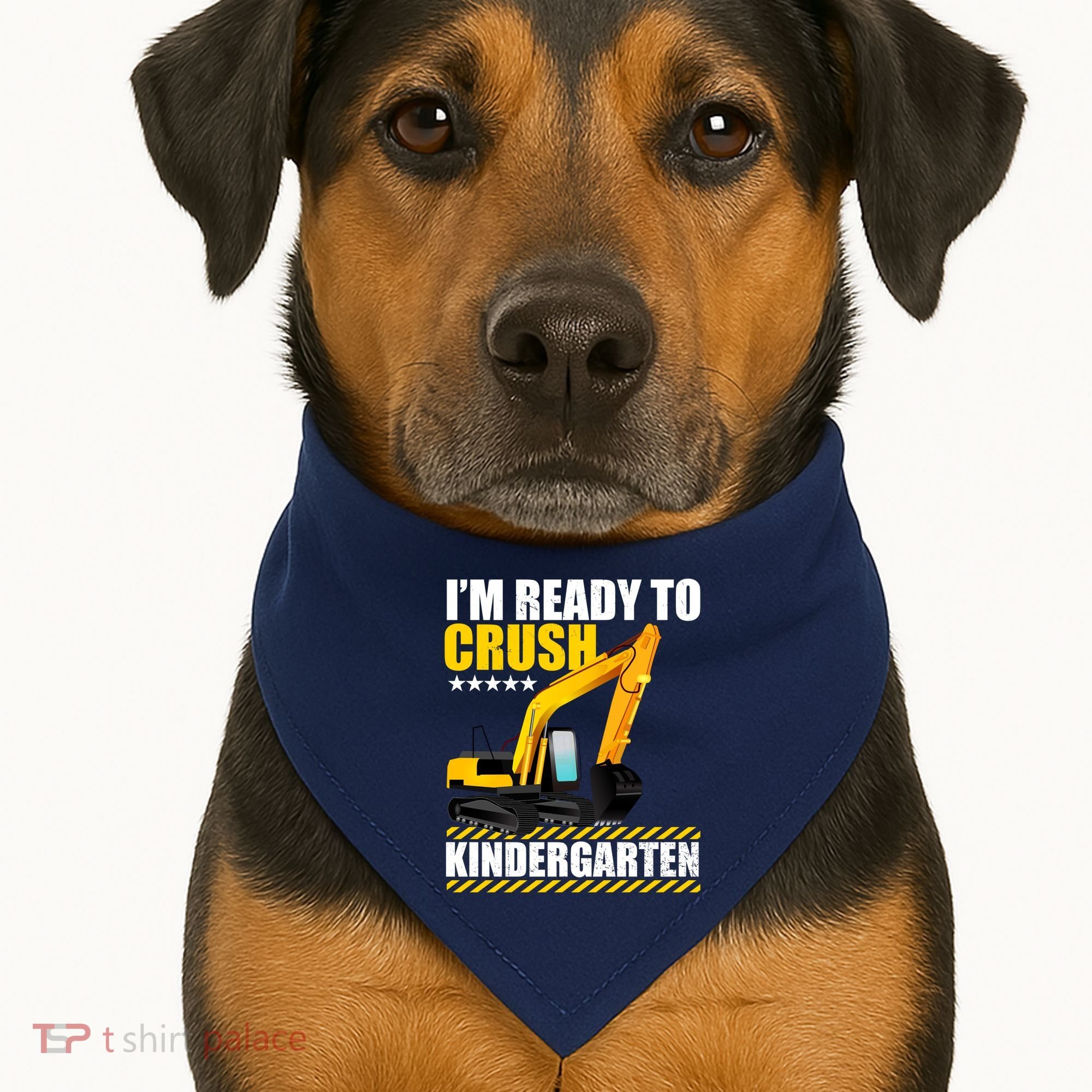 I'm Ready To Crush Kindergarten Bulldozer Back To School USA-Made Doggie Bandana