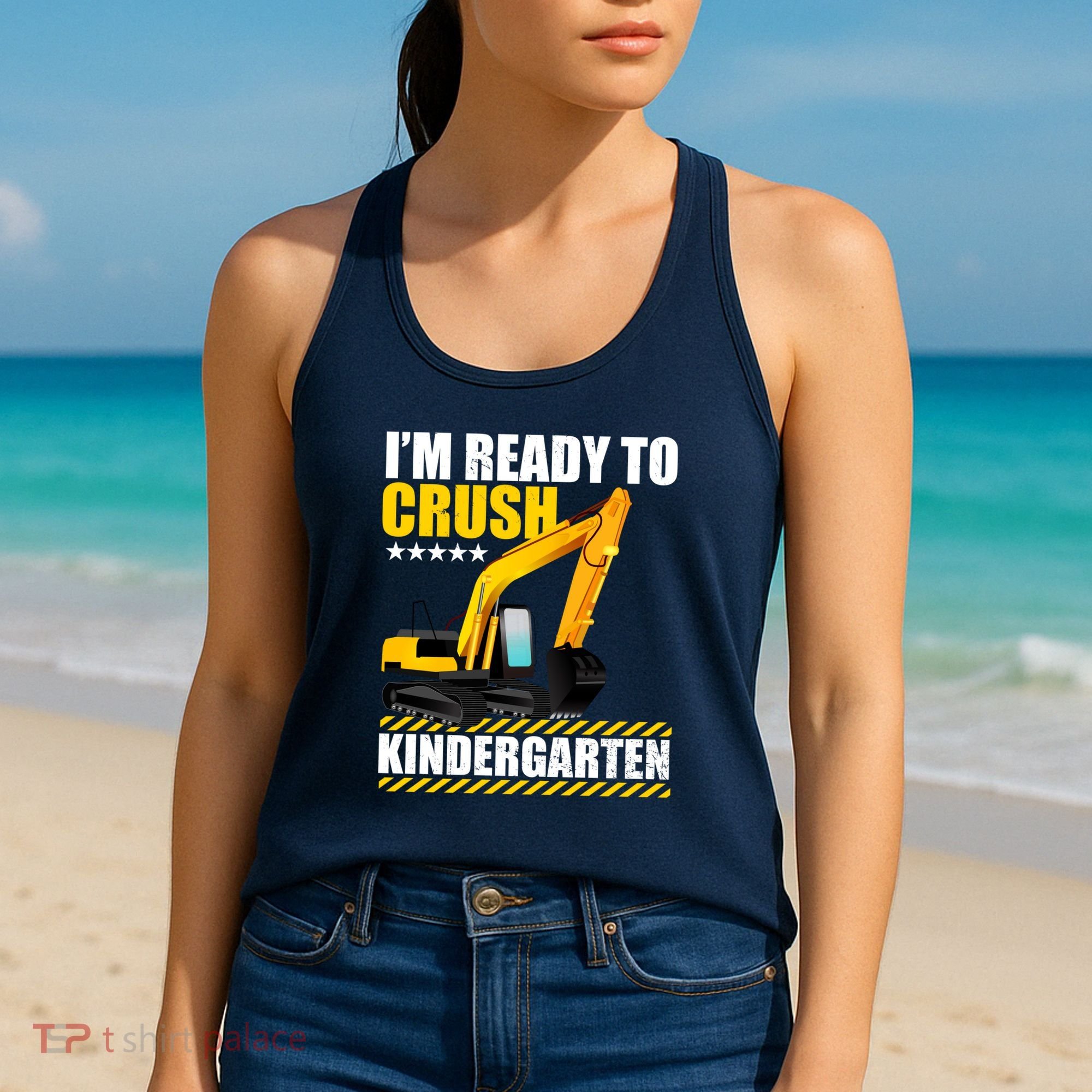 I'm Ready To Crush Kindergarten Bulldozer Back To School Women's Tank Top