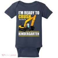 I'm Ready To Crush Kindergarten Bulldozer Back To School Baby Bodysuit thumb 0