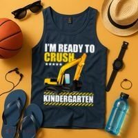 I'm Ready To Crush Kindergarten Bulldozer Back To School Tank Top thumb 4