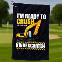 I'm Ready To Crush Kindergarten Bulldozer Back To School Golf Towel thumb 1