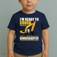 I'm Ready To Crush Kindergarten Bulldozer Back To School Toddler T-Shirt thumb 2